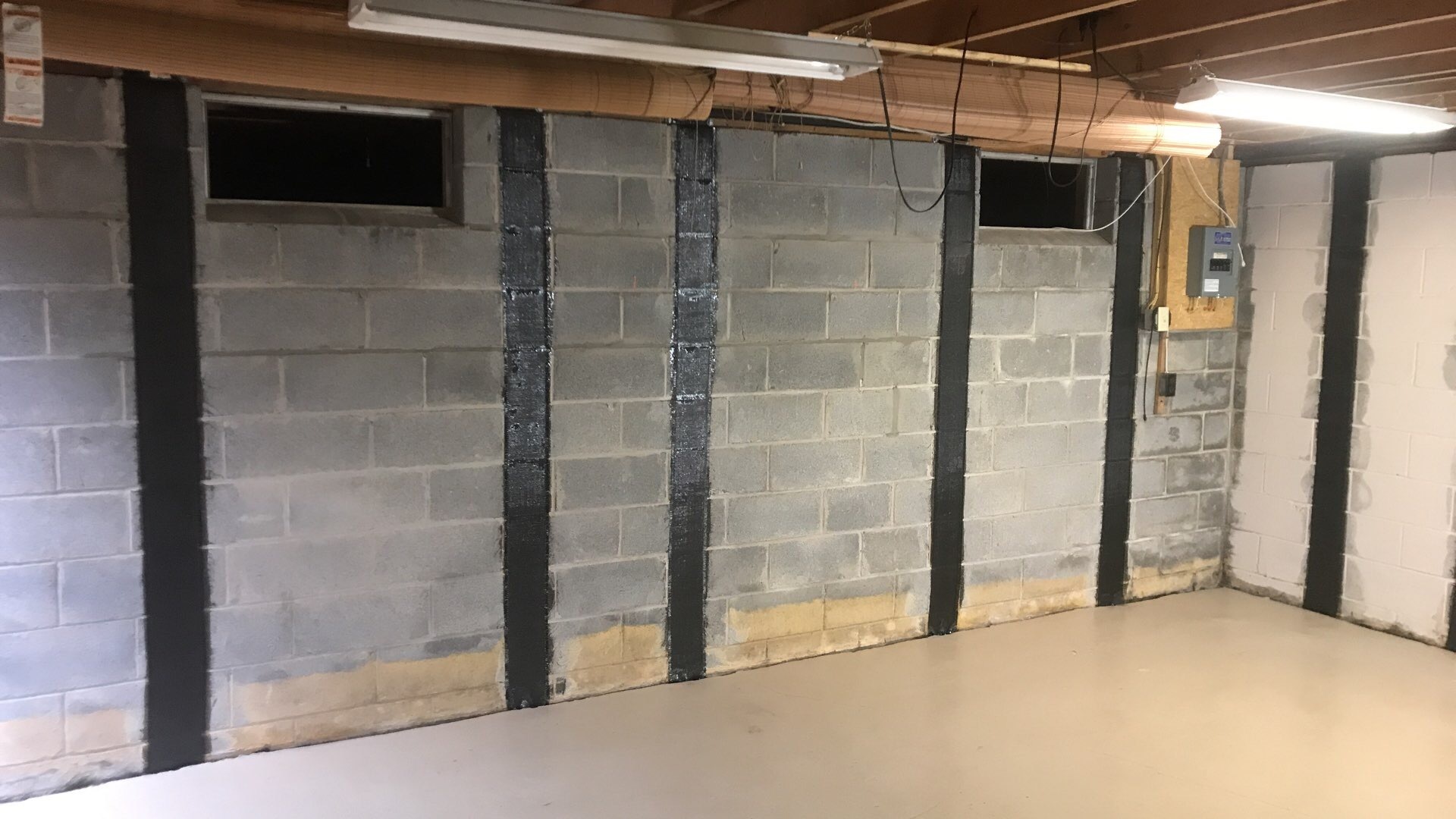 After - The same basement wall after a successful crack repair.